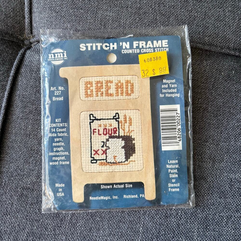 Bread Vintage Counted Cross Stitch Kit by Stitch N Frame for NeedleMagic - 1980s